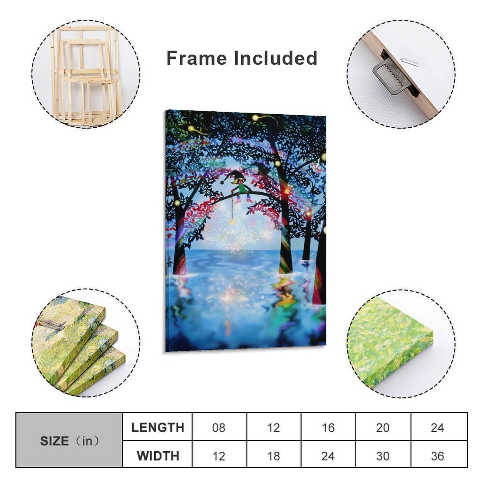 Amazon.co.jp: 藤城清治 線香花火 絵画 ポスター 工芸品の装飾品 壁の